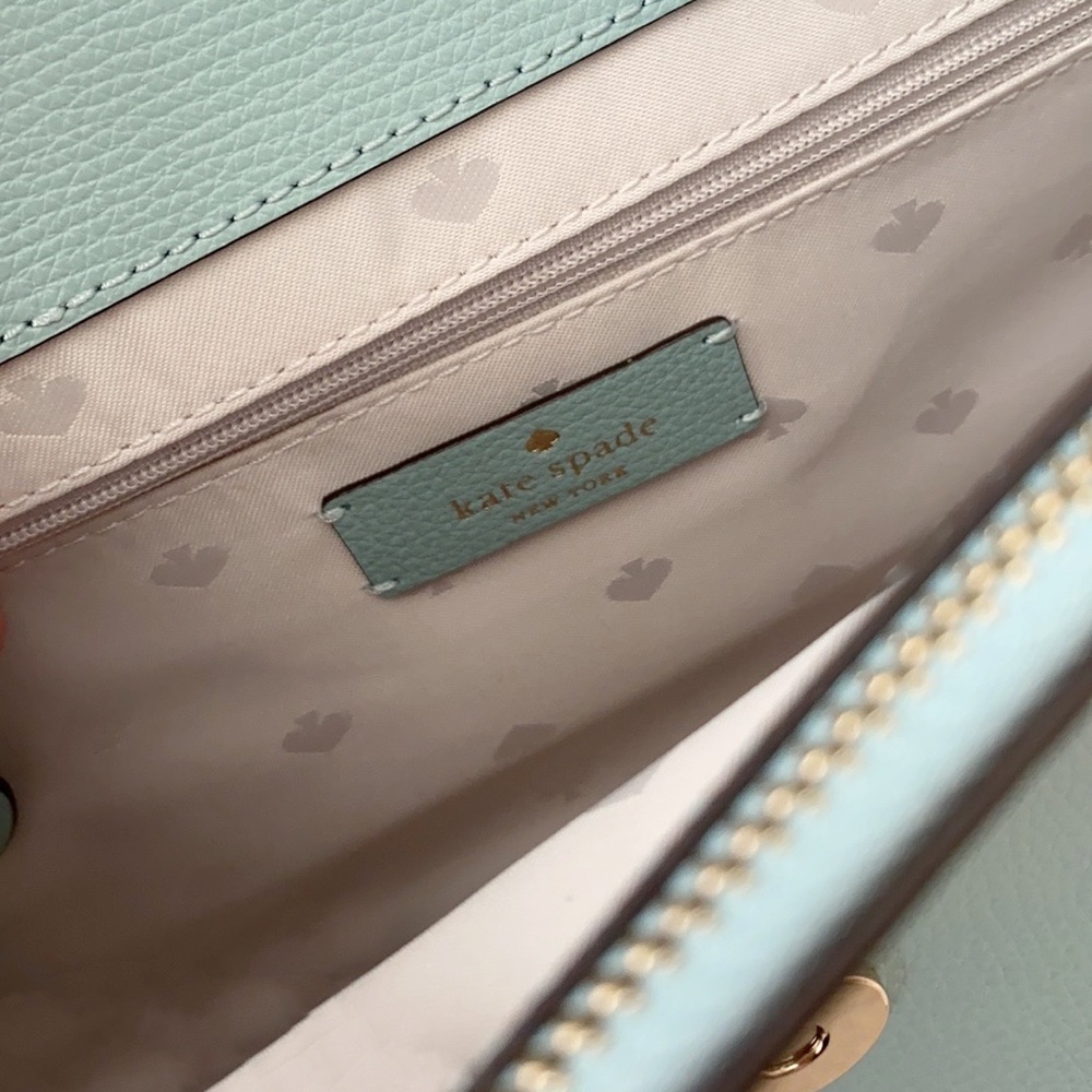 ♠️Kate Spade Embroidered Lea Daisy Floral Top Handle Satchel Aphrodite Green NWT - Picture 11 of 14